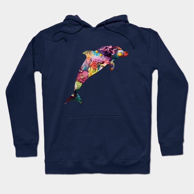 Coral Reef Dolphin Hoodie by KayBee Gift Shop